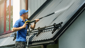 LEARNING HUB 1 metal roof washing
