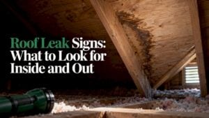 Water stain on attic roof decking