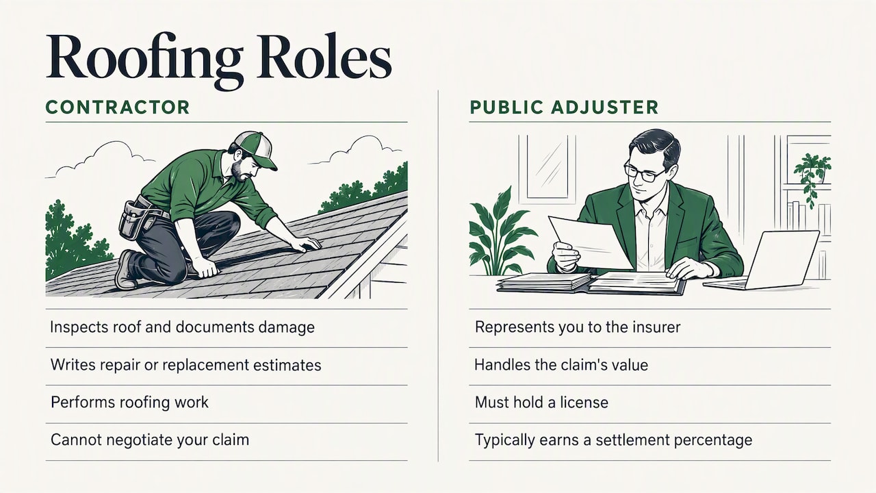 Roof Insurance Claim: How to File and Get Paid in Louisiana 1 Comparison of contractor and public adjuster roles