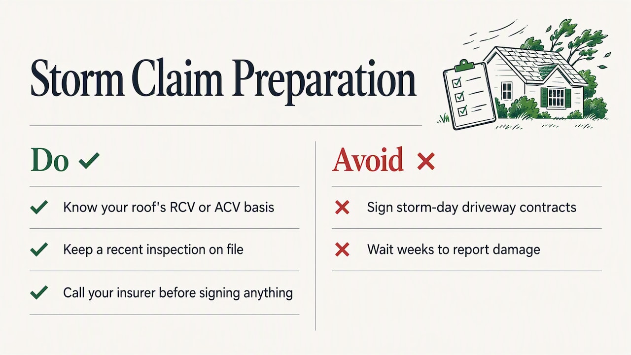 Roof Insurance Claim: How to File and Get Paid in Louisiana 2 Our perspective: what we see on Baton Rouge roofs — overview diagram