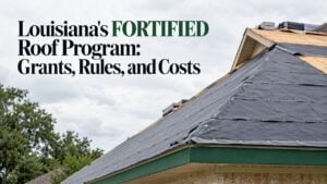 Sealed roof deck on a Louisiana home